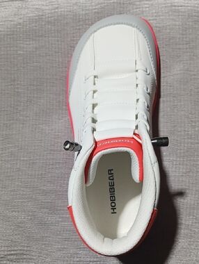 Hobibear White & Coral Lace-Up Sneaker